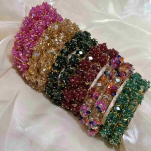 Multicolor Crystal Beaded Bracelet Set