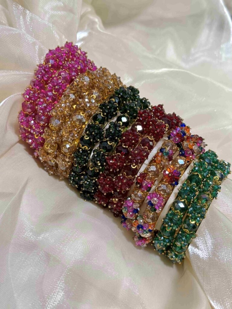 Multicolor Crystal Beaded Bracelet Set