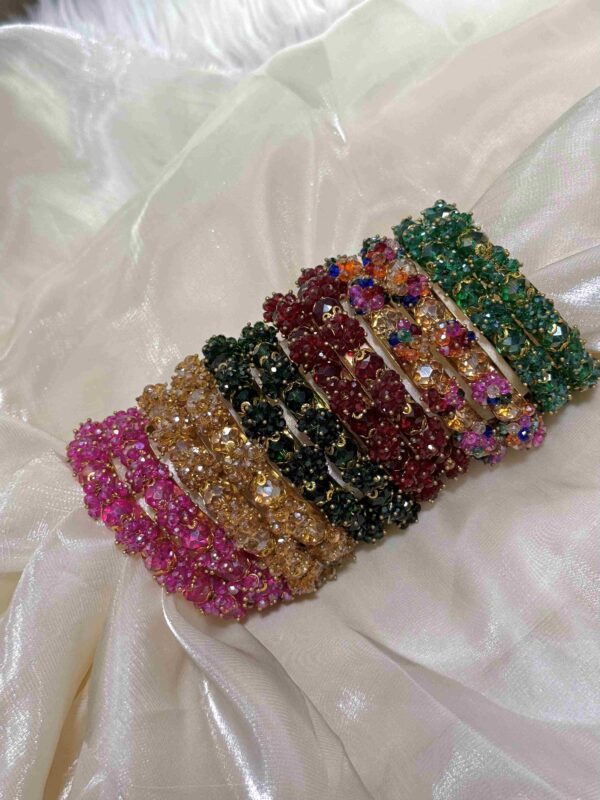 Multicolor Crystal Beaded Bracelet Set - Image 3