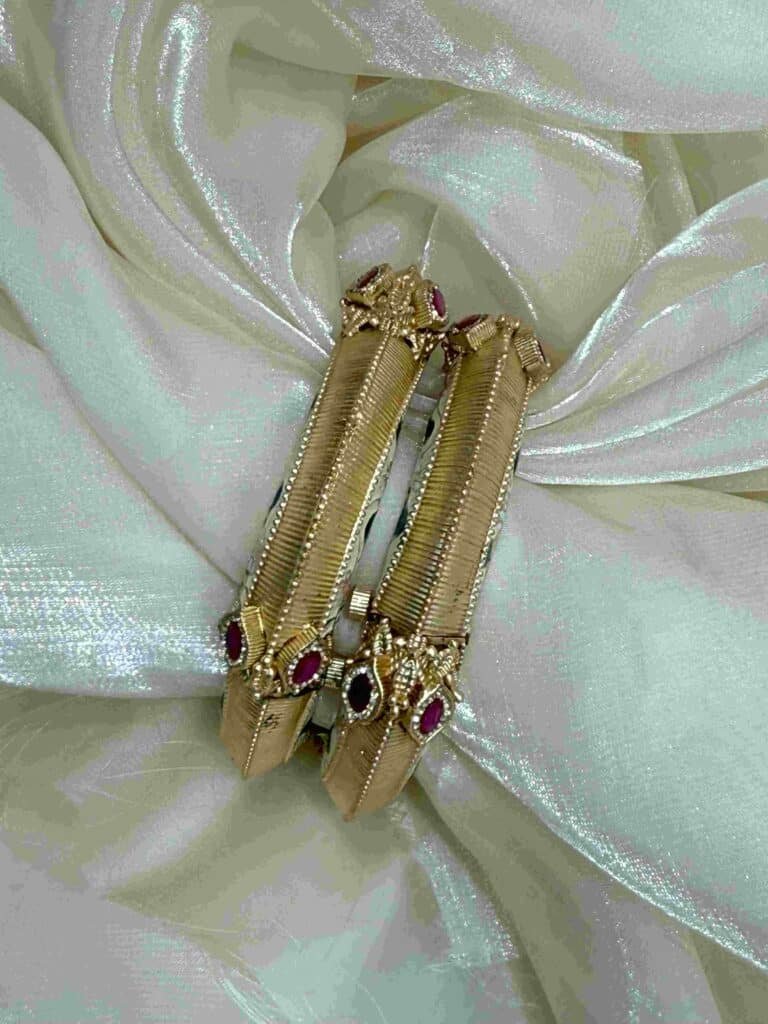 Rajwadi Gold and Gemstone Bangles