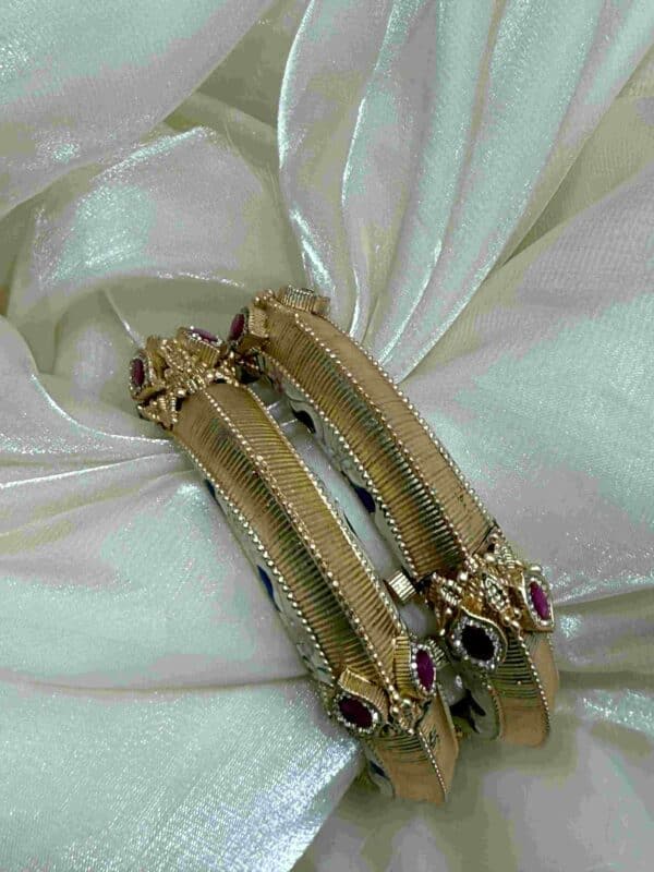 Rajwadi Gold and Gemstone Bangles - Image 2