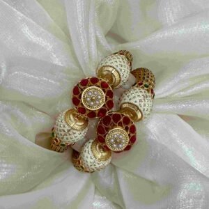 Rajwadi Gold and Pearl Gemstone Bangle