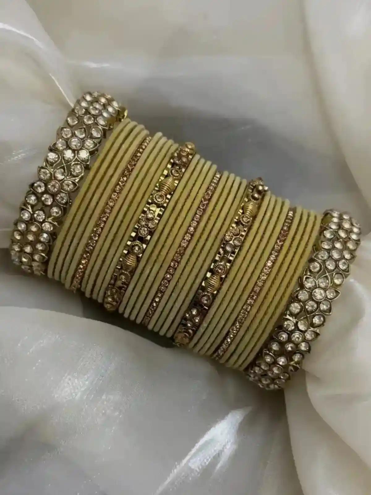 Royal Velvet Kundan Bangle Set - Image 3
