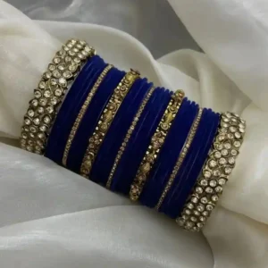 Royal Velvet Kundan Bangle Set