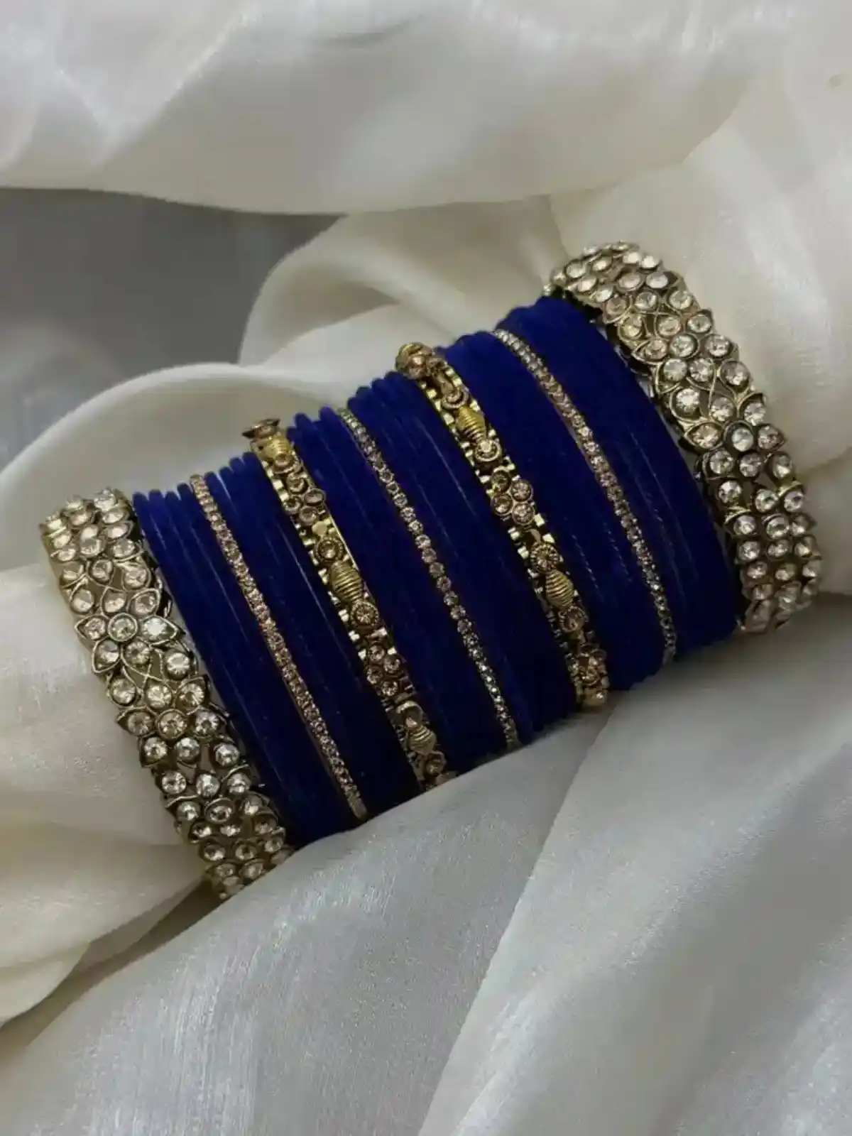 Royal Velvet Kundan Bangle Set - Image 2