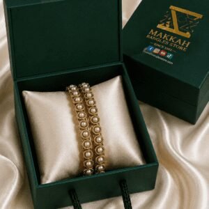 Luxury Pearl Gold Bangles for Bridal & Party Wear